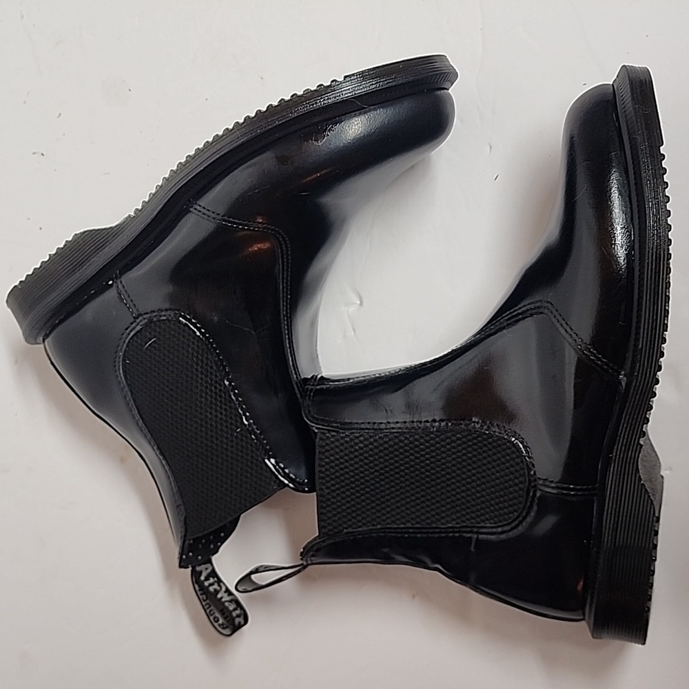 Dr. Martens Black Patent Chelsea Combat Boots - Picture 2 of 13